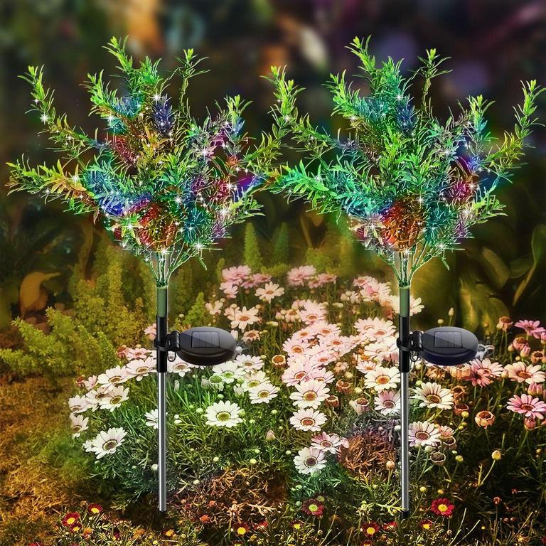 QISHI SOLAR GARDEN STAKE LIGHTS 2PK