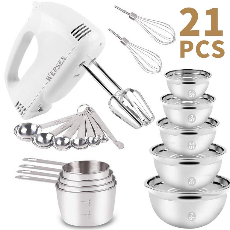 KOSBON ELECTRIC HAND MIXER & BOWLS SET 21PC