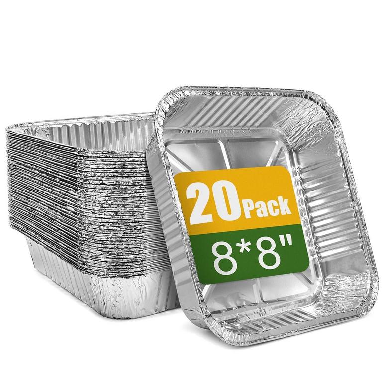 TREAMON FOIL PANS 8IN SQUARE 20PK