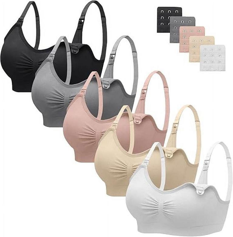 HBLIFE NURSING BRAS 5PK WOMEN'S SZ M