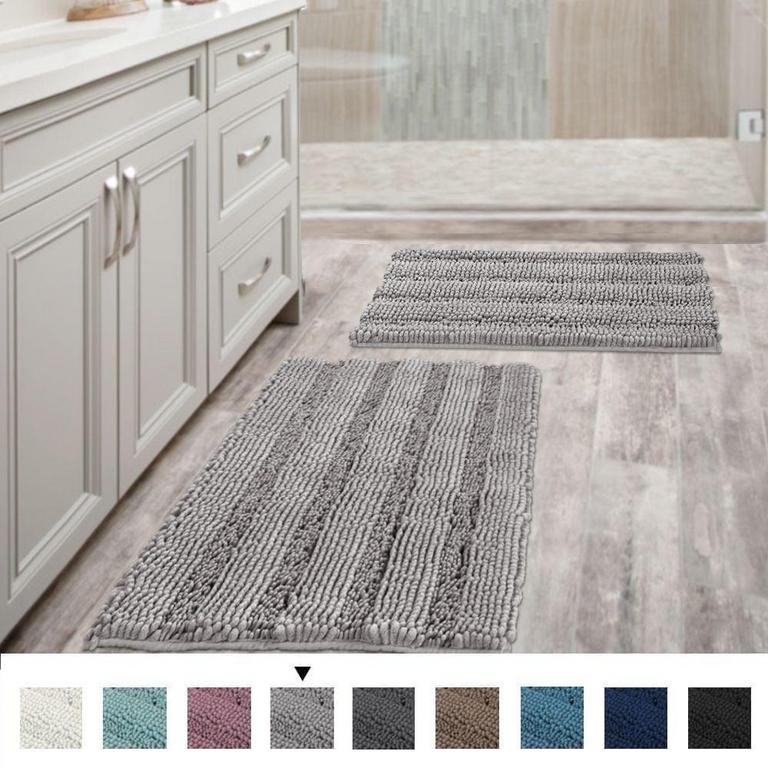 PRIMBEAU SHAGGY BATH MATS 2PCS