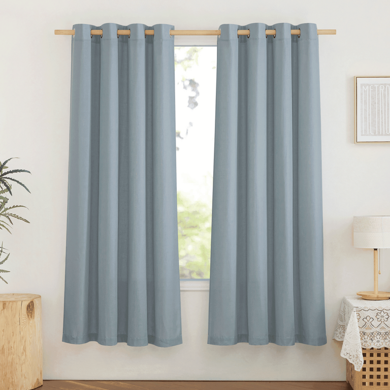 NICETOWN 72IN X 55IN LINEN CURTAINS 2PK