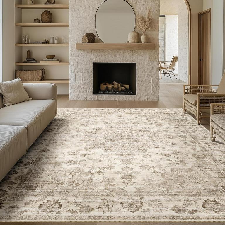 WONDRG 8FT X 10FT BEIGE RUG