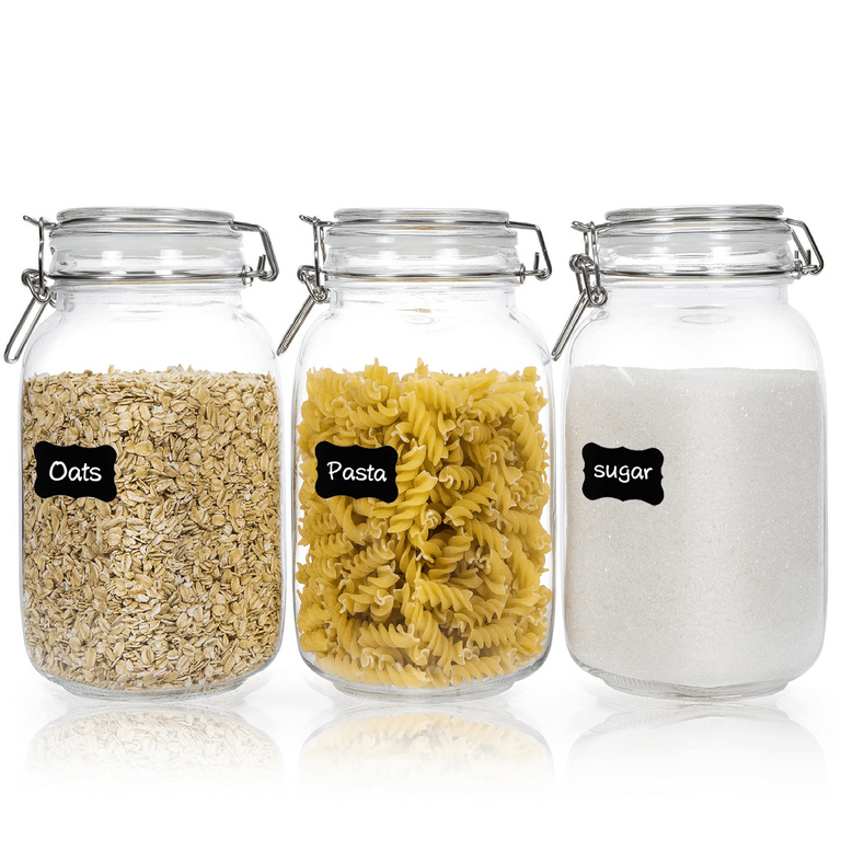 CHEFSTORY 50OZ GLASS JARS 3PK