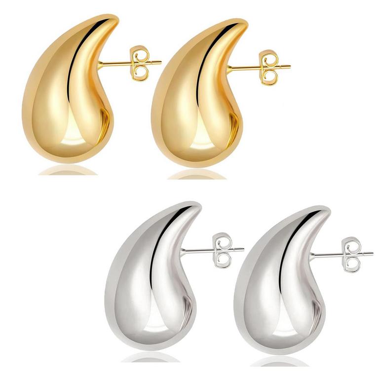 FUNTE GOLD TEARDROP EARRINGS SET