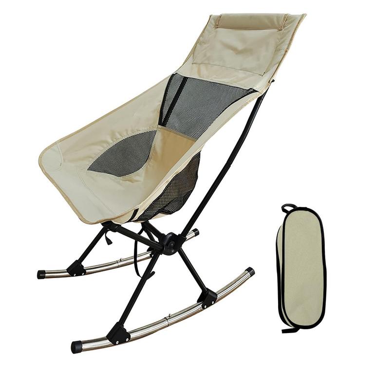 TEQHOME FOLDING ROCKING CHAIR BEIGE 