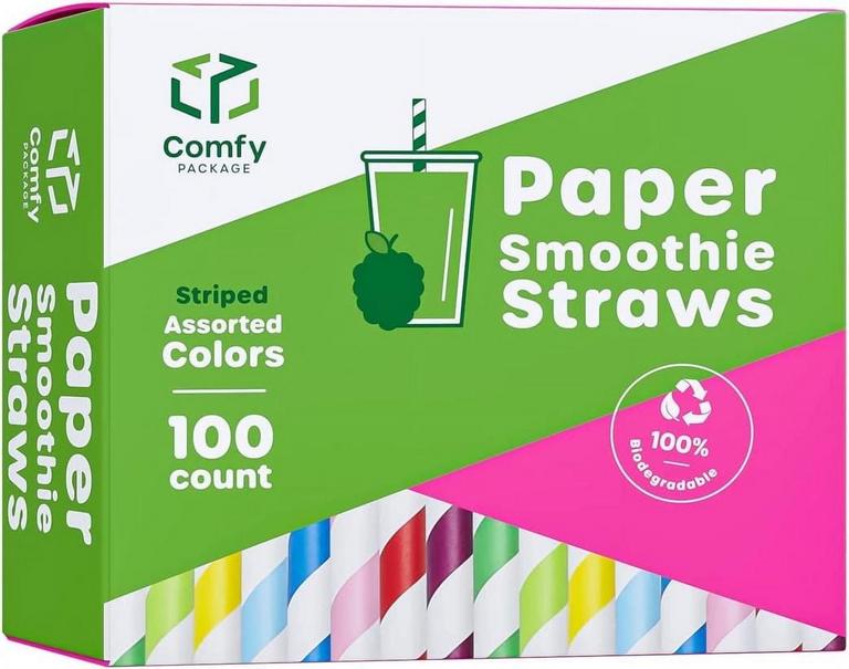 GUSTO WARE JUMBO PAPER STRAWS 100PK