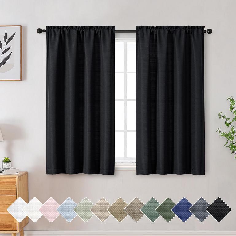 OVZME BLACK CURTAINS 45IN X 30IN 2PK