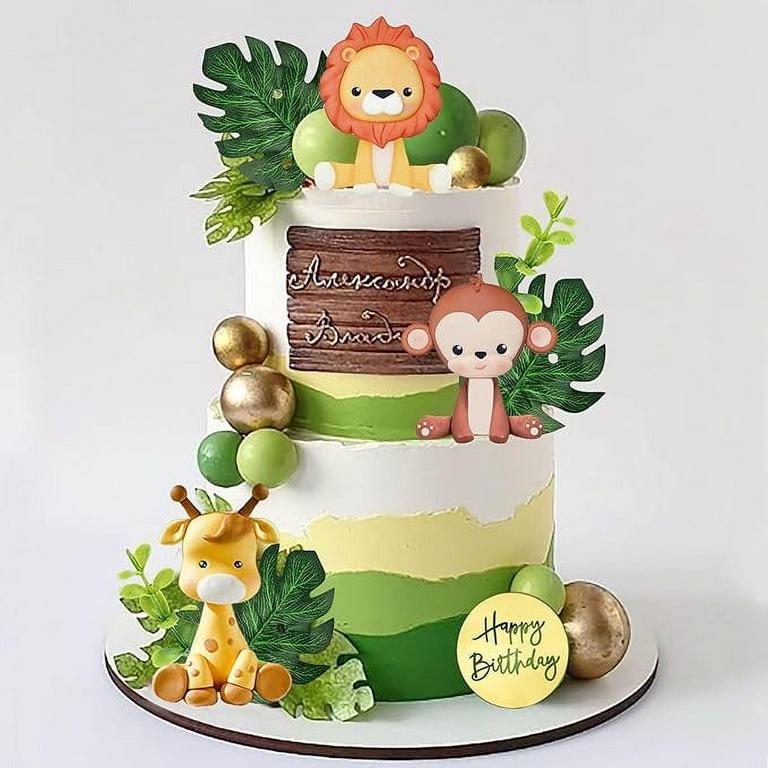 QOADWEM JUNGLE SAFARI CAKE TOPPER SET