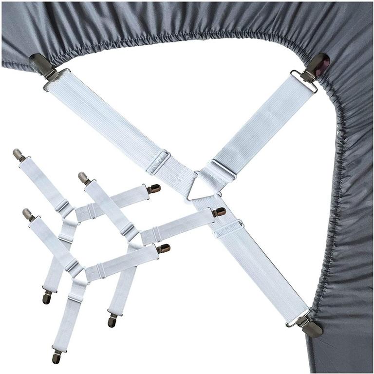 KIBHOUS BED SHEET HOLDER STRAPS 4PK