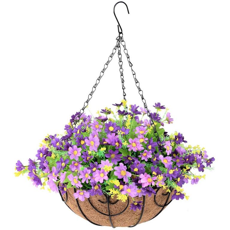 HOMSUNNY FAUX HANGING FLOWER BASKET