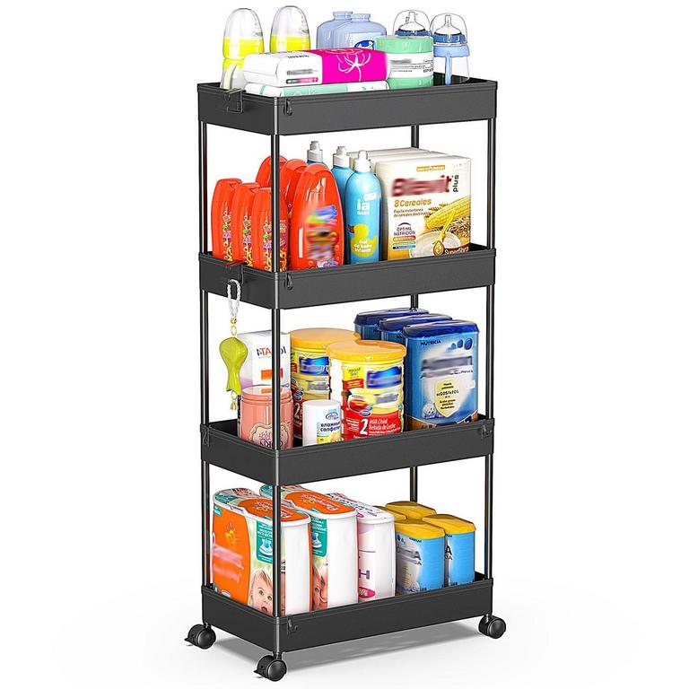 4-TIER ROLLING STORAGE CART