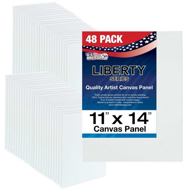U.S. ART SUPPLY 11IN X 14IN CANVASES 48PK