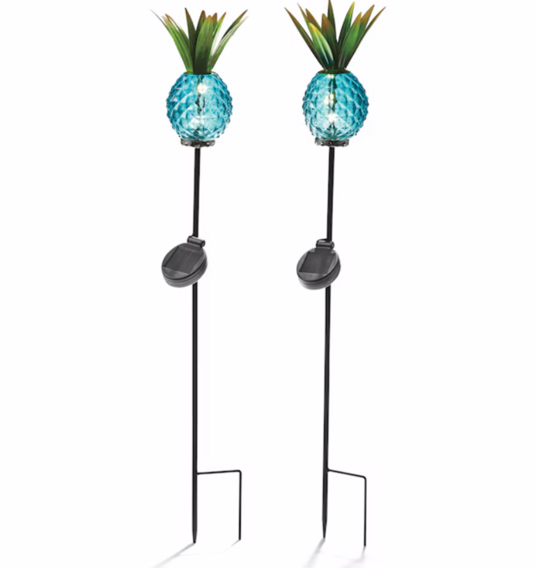 SET OF 2 SOLAR PINEAPPLE STAKES