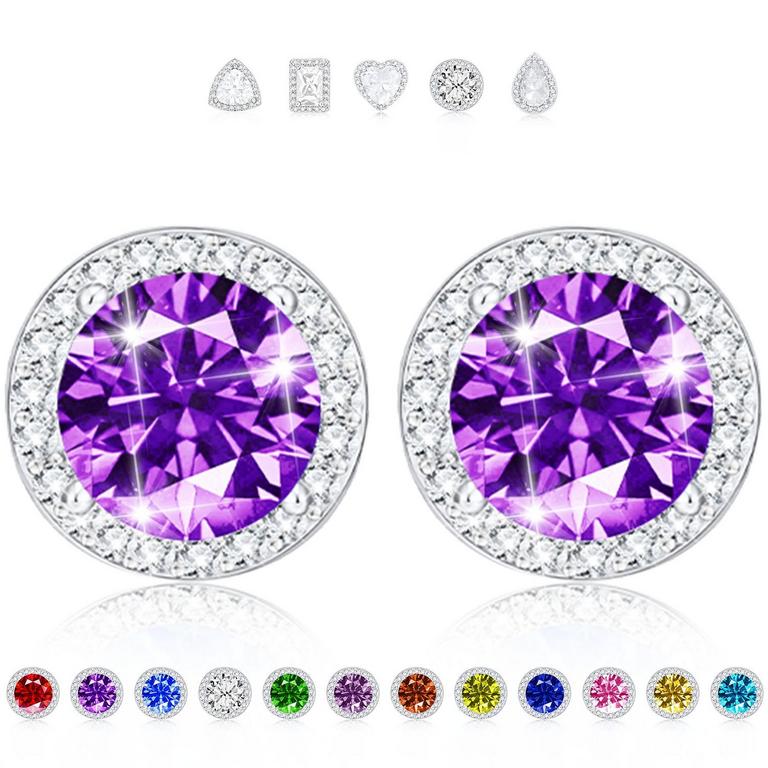 APSVO 18K WOMEN'S WHITE GOLD STUD EARRINGS