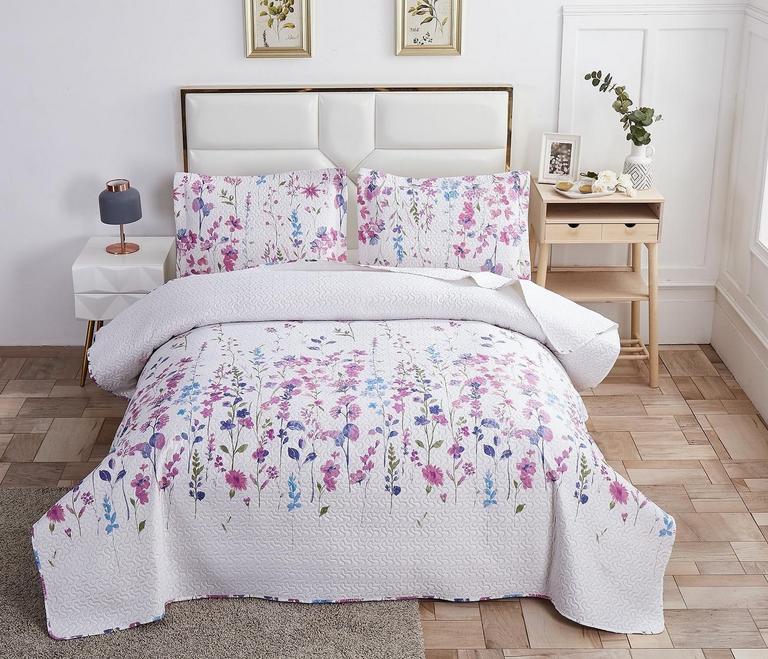 JESSY HOME FLORAL QUILT SET QUEEN/FULL