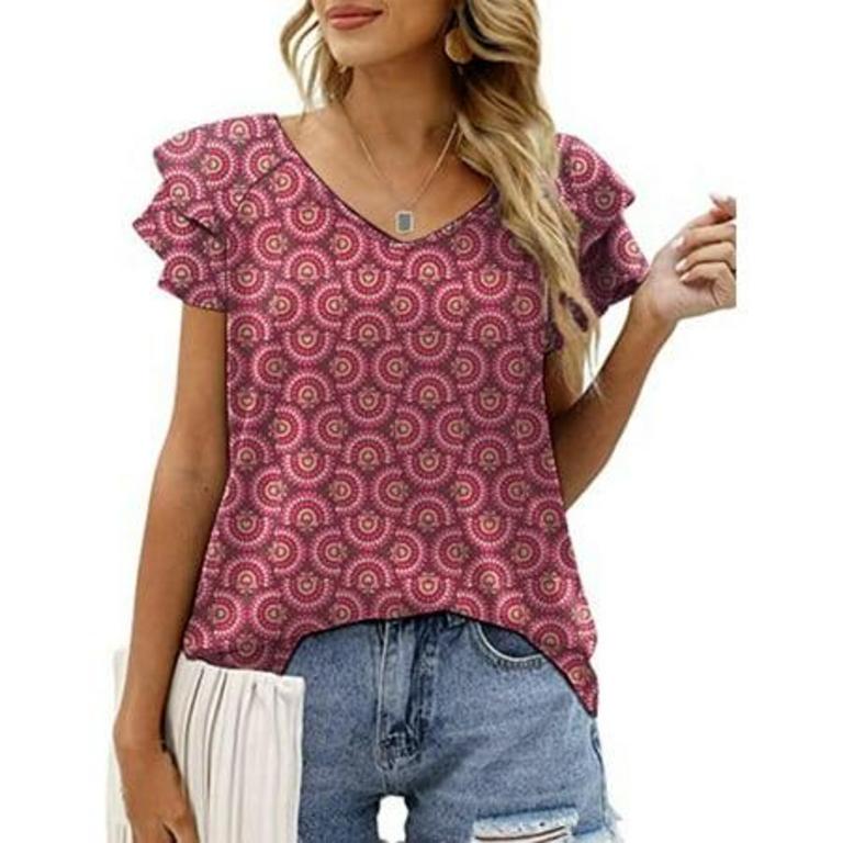L DOUBLE-RUFFLE TOP