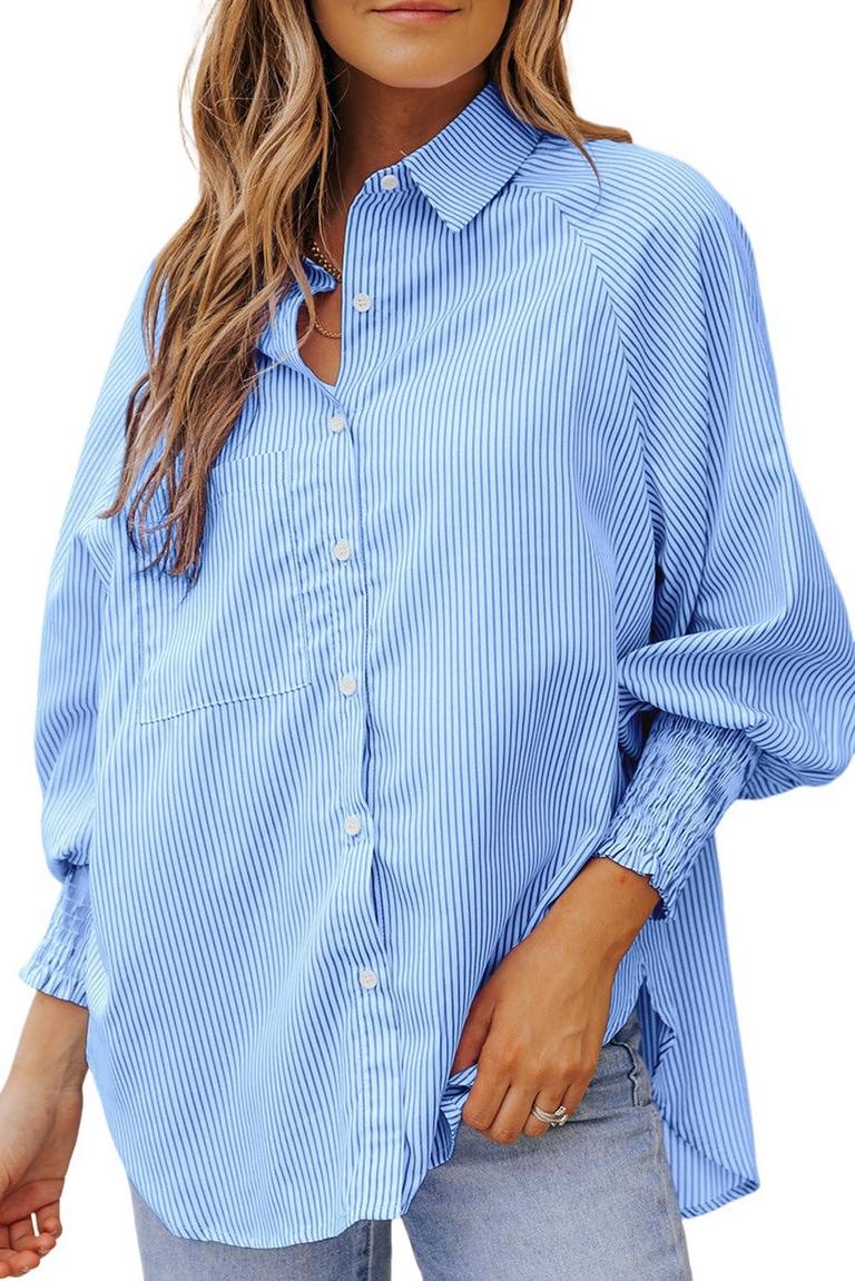 S STRIPED BUTTON DOWN SHIRT