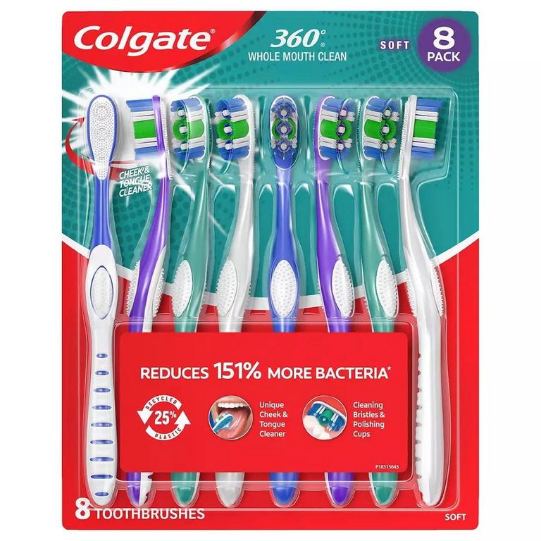 COLGATE 360 TOOTHBRUSHES 8PK