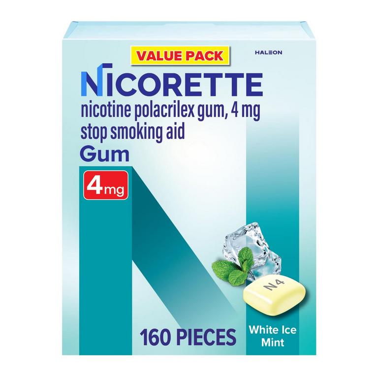 NICORETTE GUM 4MG WHITE 160PK