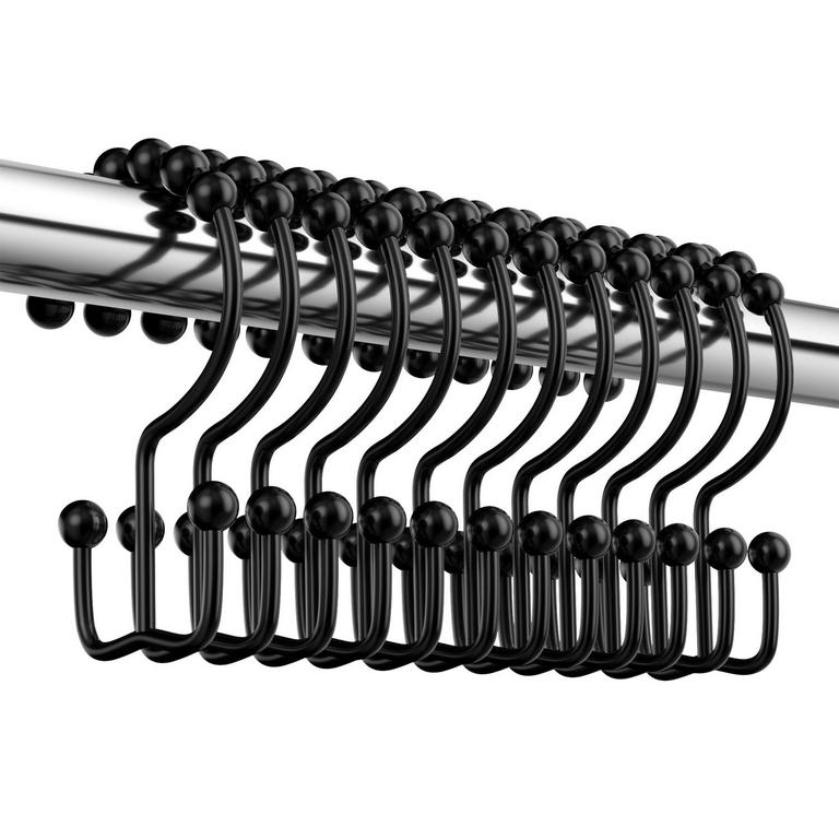 12PK SHOWER CURTAIN HOOKS