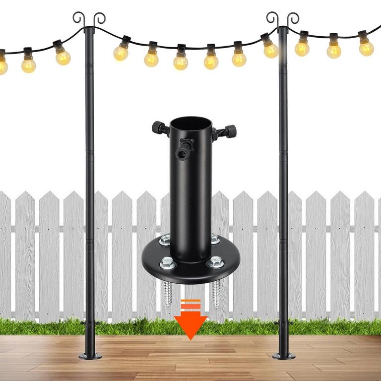 IHOMEPARK 10FT STRING LIGHT POLES 2PK