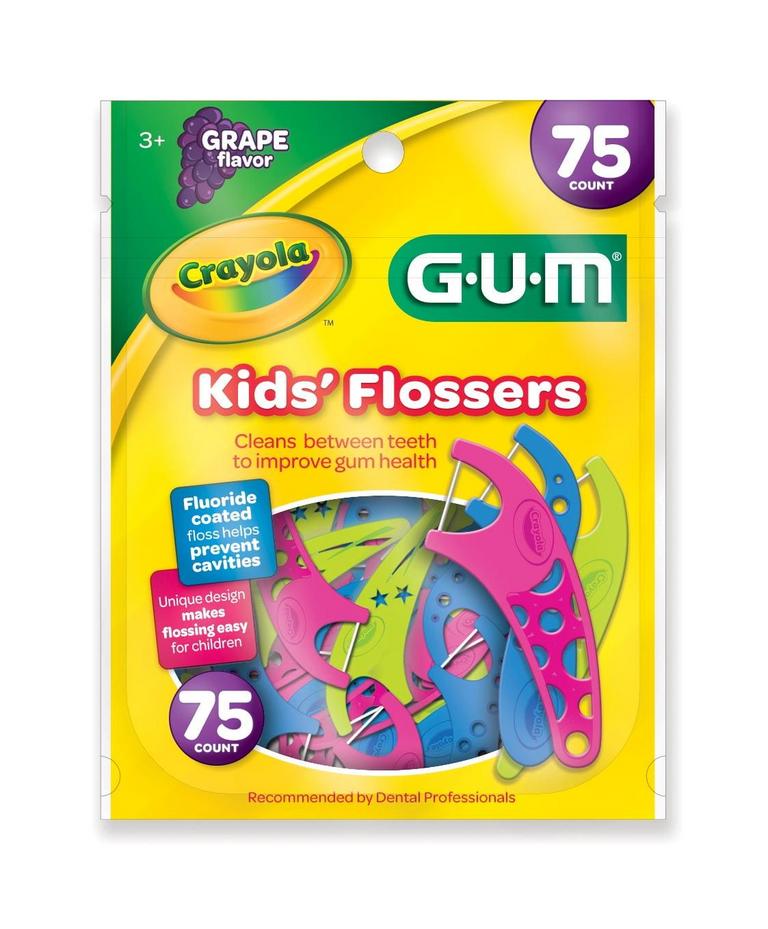 GUM CRAYOLA KIDS FLOSSERS 75CT