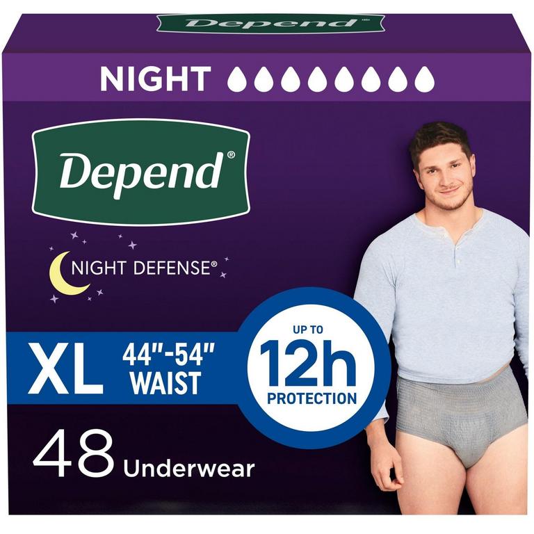 DEPEND NIGHT DEFENSE UNDERWEAR XL 48PK