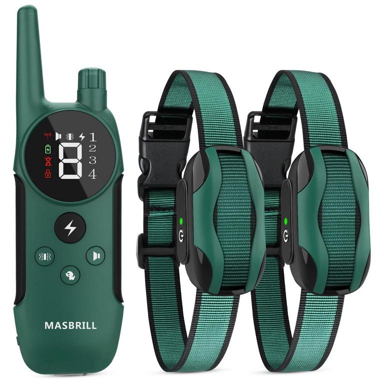 MASBRILL 2-DOG TRAINING COLLAR SET W/ REMOTE