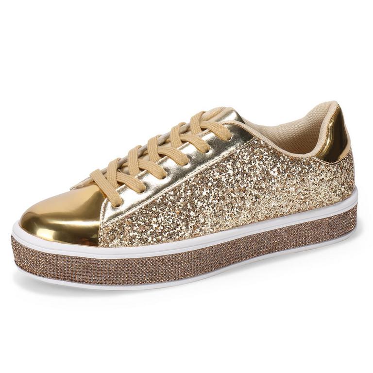 MUSIC FESTIVAL WOMENS 10 GOLD SNEAKERS