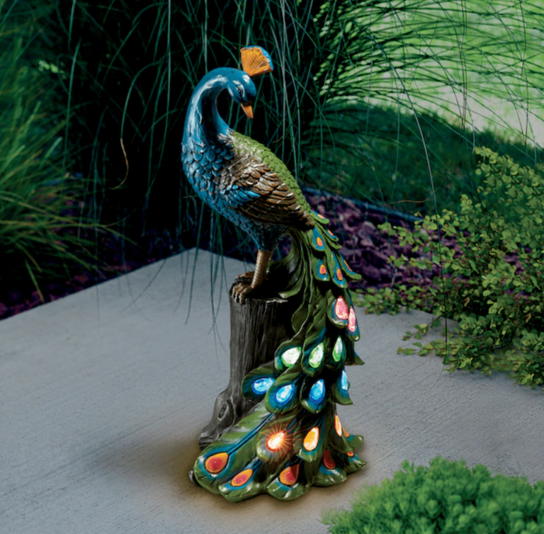 RESIN SOLAR PEACOCK