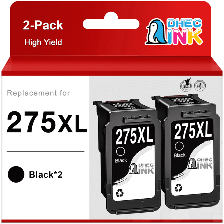 DHECINK PG-275 BLACK INK CARTRIDGES 2PK
