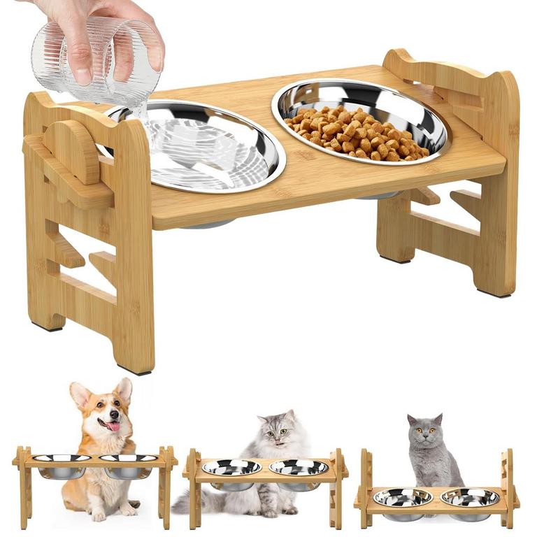TIJITY ELEVATED DOG BOWL SET SMALL
