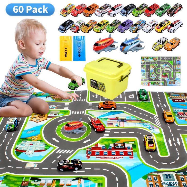 ULEEN 60PC TOY CARS & PLANES SET