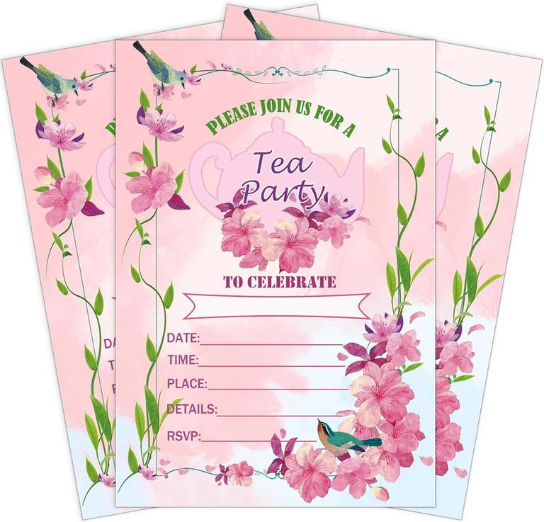 FENGHEMINGA TEA PARTY INVITES 20PK