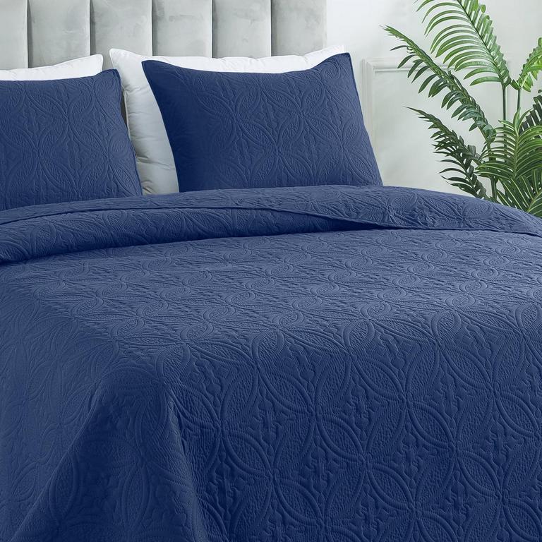 JUSTLET QUILT SET QN NAVY
