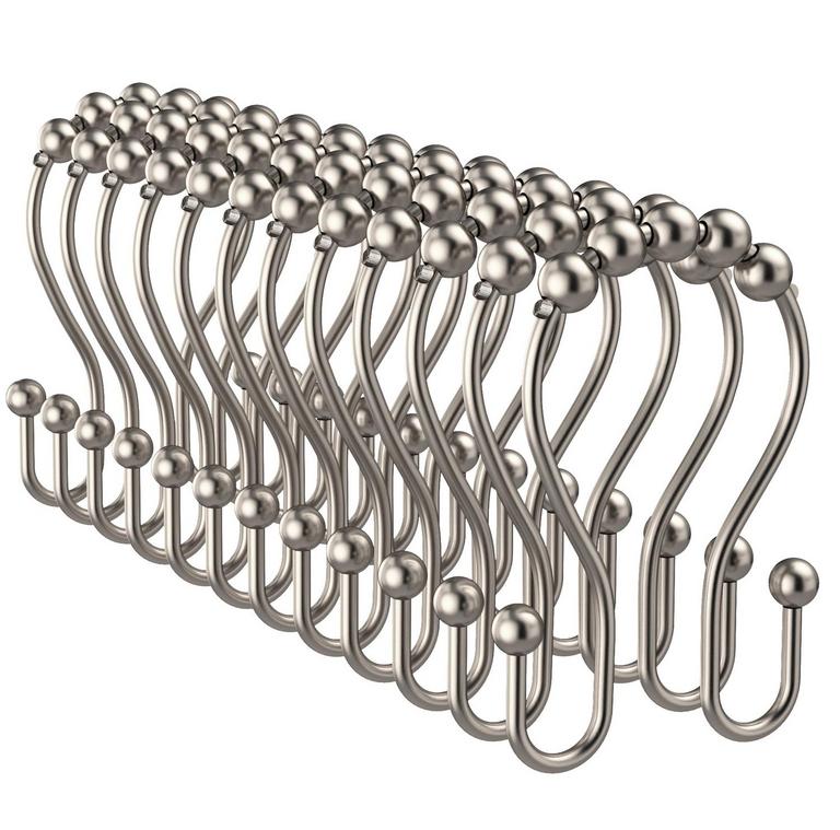 12PK SHOWER CURTAIN HOOKS