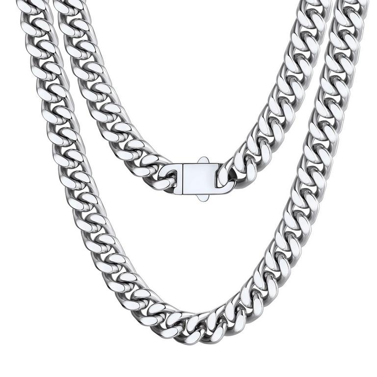 BESTYLE 12MM CUBAN CHAIN NECKLACE 18IN