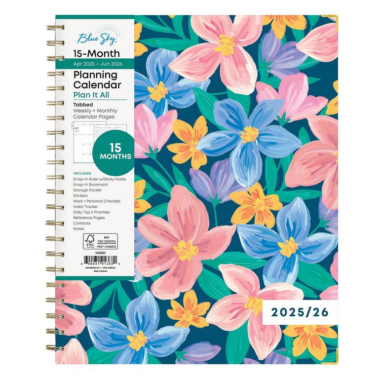 BLUE SKY 15 MONTH PLANNER 2025/2026