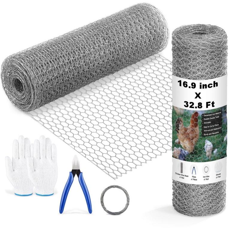 LANNEY CHICKEN WIRE MESH 16.9IN X 32.8FT