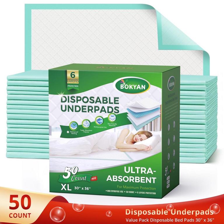 BOKYAN XL BED PADS 30IN X 36IN 50PK
