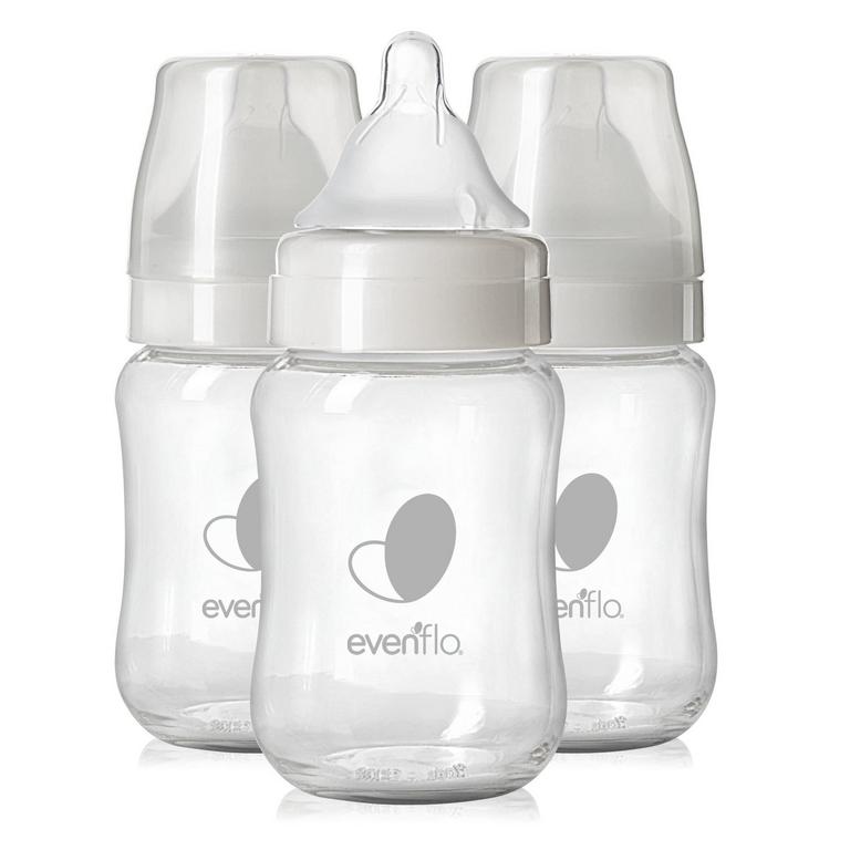 EVENFLO 6OZ GLASS BABY BOTTLES 3PK