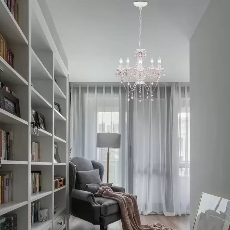 ASHOP WHITE CHANDELIER 18.9IN