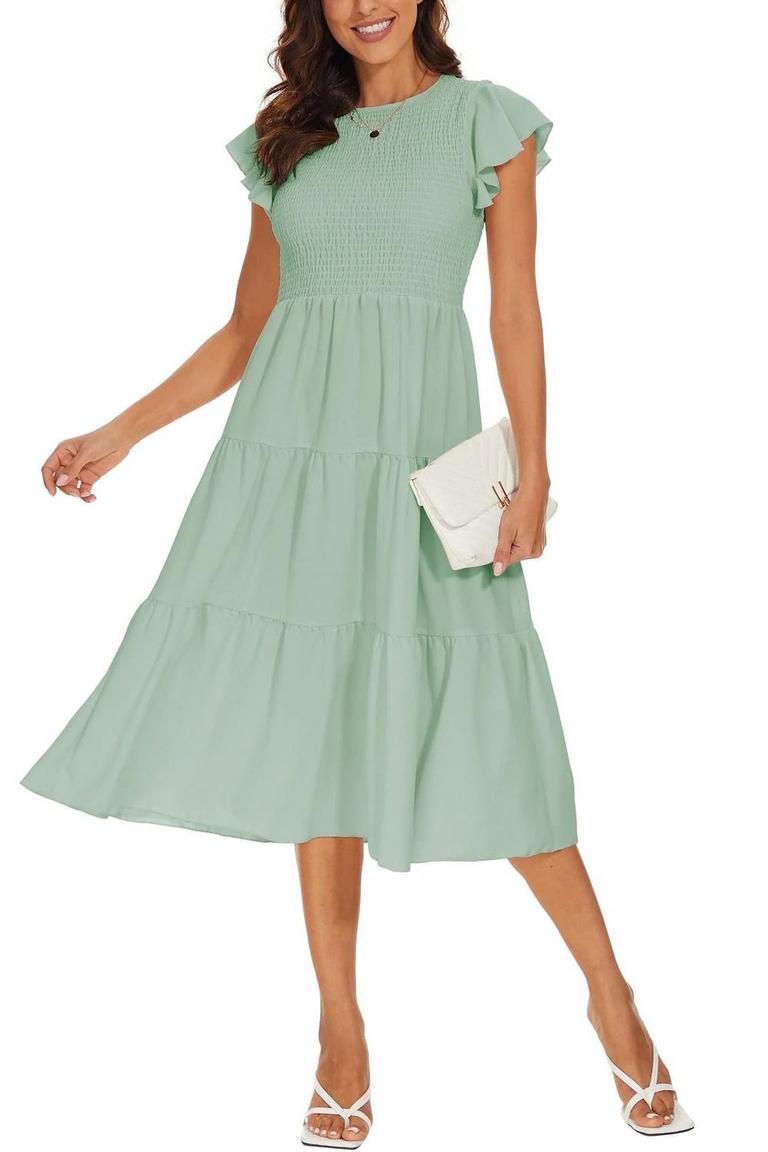 AIYINO WOMENS M MIDI DRESS