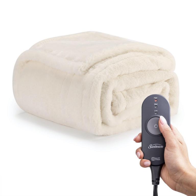 SUNBEAM FUR HEATED THROW