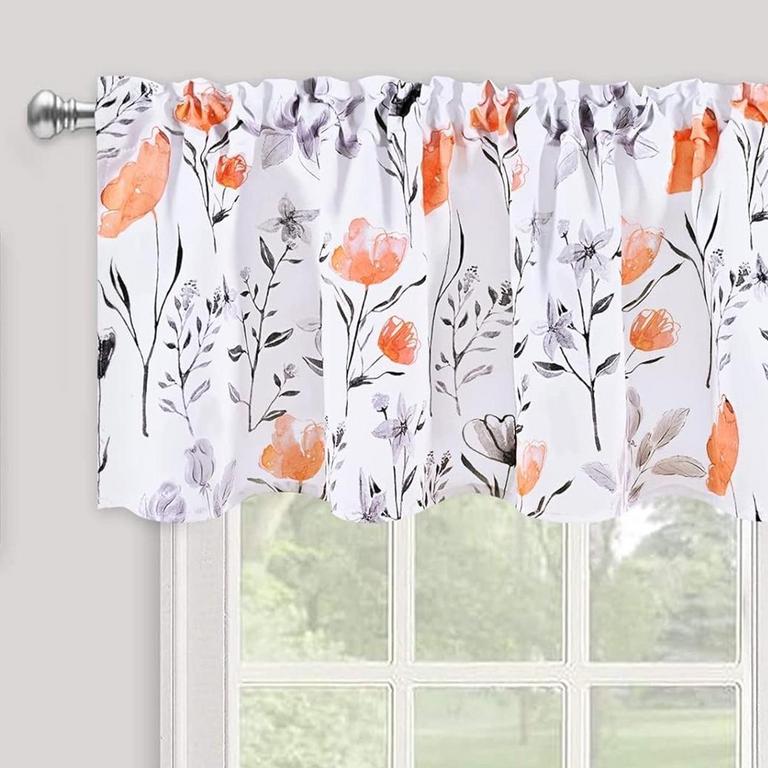 ALISHOMTLL KITCHEN CURTAIN VALANCE 52IN X 18IN 