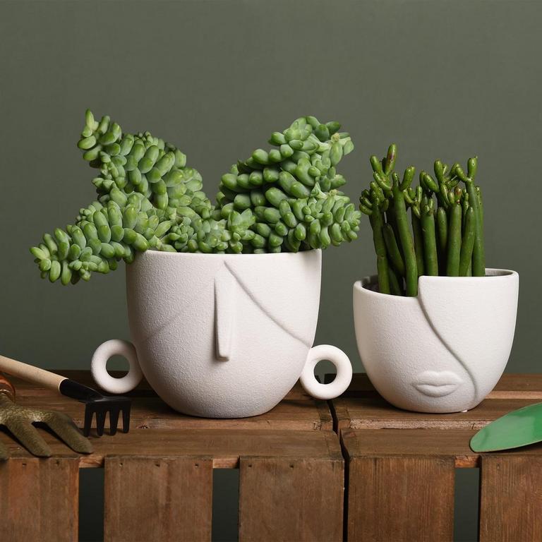 QUOOWIIT CERAMIC PLANTERS 2PCS
