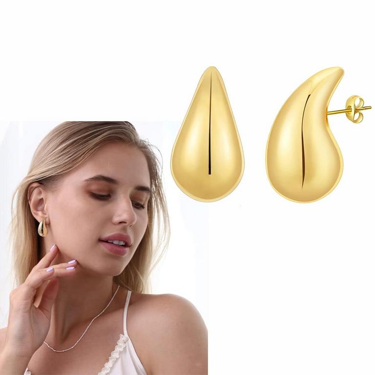 2 AUTRUCKER GOLD DROP HOOP EARRING PAIRS