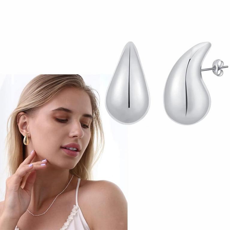 2 AUTRUCKER SILVER DROP HOOP EARRING PAIRS