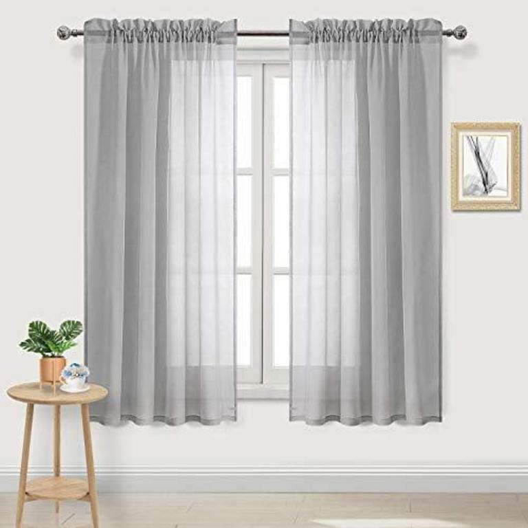 DWCN GREY SHEER CURTAINS 52IN X 72IN 2PK